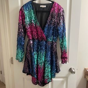 ASOS Sequin Wrap Mini Dress